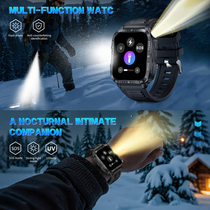 Men'S Outdoor Sports Smartwatch Featuring an LED Flashlight, Designed for Both Men And Women.