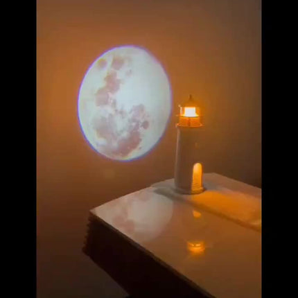 LiHangStar Smart Bedside Lamp with Motion Sensor & Dimmable LED Moonlight Projection Night Light