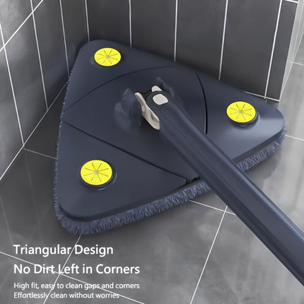 1pc 360 Degree Rotatable Triangle Mop - Extendable Handle, Multi-Surface Cleaning Tool