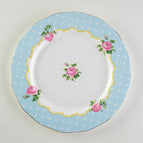 10 Inch Polka Dot Blue Rose
