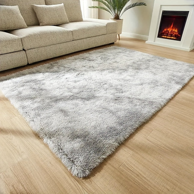 1pc Luxury Shag Area Rug, Modern Rectangle Plush Fuzzy Rugs, Machine Washable