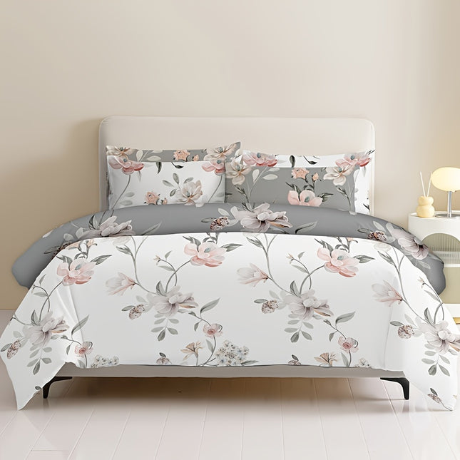 2/3pcs Flower Duvet Cover Kit (duvet Cover*1, Pillowcase*1/2, Pillow Insert And Duvet Insert