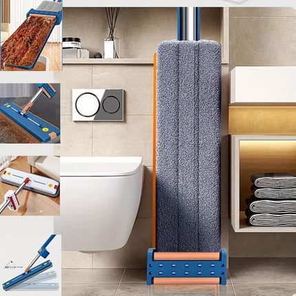 Flat Mop With 1/2 Mop Cloth Set/ Only 1 Mop Cloth, Long Handle Hands-free Wash Flat Mop