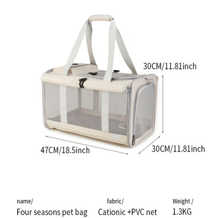 Large Roll-Up Cat Carrier for Outdoor Use, Portable, Breathable, Windproof
