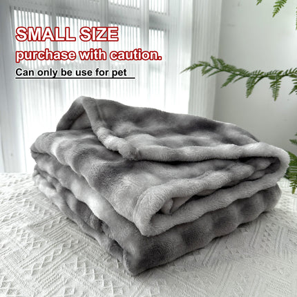 Super Soft Bubble Faux Rabbit Fur Blanket, Machine Washable, All-Season, Heavyweight Winter Blanket