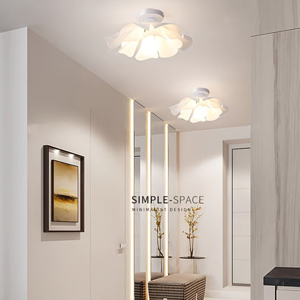 A minimalist ceiling light with rose petal design, classic and creative, made of PVC material, easy to install