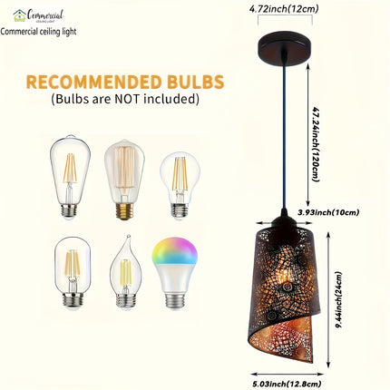 Modern Industrial Metal Ceiling Chandelier, Semi-Flush Mount Hanging