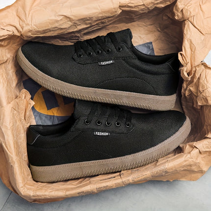 Men'S Classic Low-Top Canvas Sneakers - Retro Casual Shoes with Lace-Up Closure, Breathable Fabric Lining