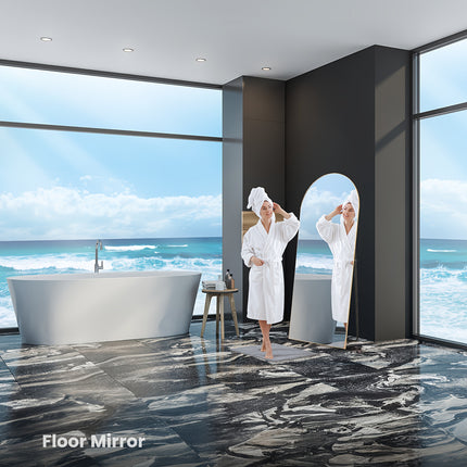 Aluminum Full Body Mirror] Full Body Mirror Arched/Rect Full Length Mirror | With Stand