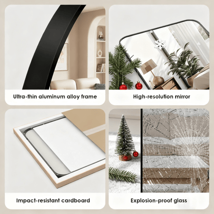 40cm x 120cm Full Length Mirror with Over-The-Door Hanging System - Modern Vertical Rectangular Wall/Door