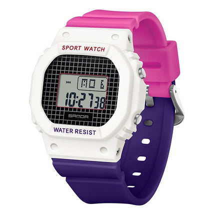 Square Electronic Watch Colorful Creativity For Male And Female Students