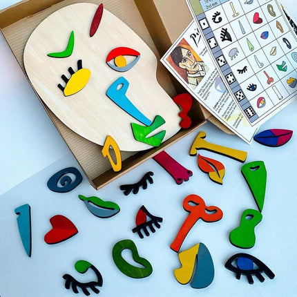 Human Face Detachable Art Wooden Puzzle