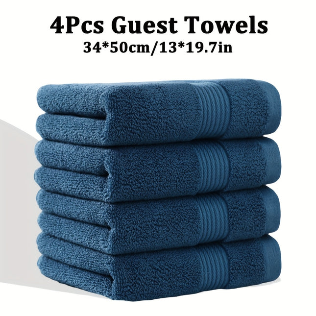 4pcs Cotton Guest Towels, 34*50cm/13*19.7in, Solid Cotton Material, Lifting Rope Design