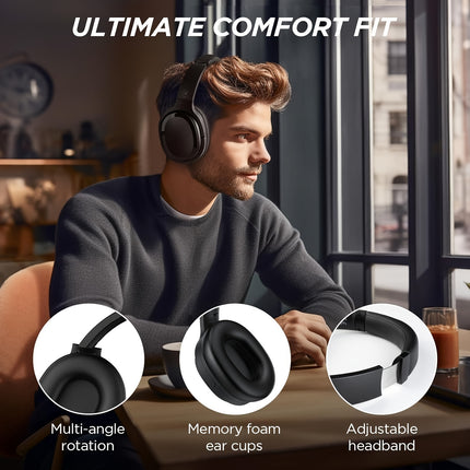 Wireless Headphones - Advanced Hybrid Active Noise Cancelling, Deep Immersive Bass,