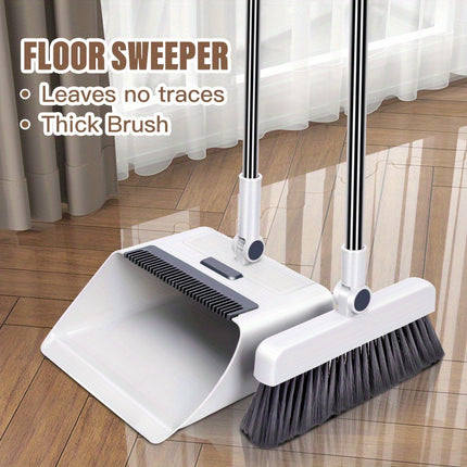 1Set, 3 in 1 Broom and Dustpan for Floor Cleaning