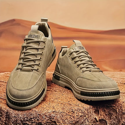 Men's Heavy-Duty All-Terrain Hiking Boots  -Slip Windproof Rugged PVC Sole, Thick Traction Tread,