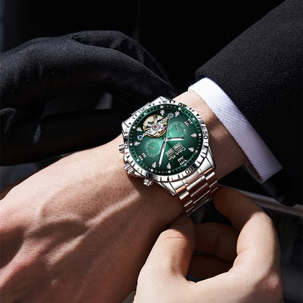 Men'S Automatic Mechanical with Chronograph, Luminescent Hands & Date Display