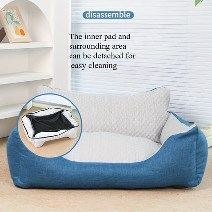 Extra-Large Luxury Plush Pet Sofa Bed - Thick, Warm with High Backrest for Cats & Dogs, Easy Clean, All-Season Comfort