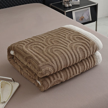 Green/Dark Grey/Coffee/Beige, Bed And Sofa Dual-Purpose Winter Blanket, Comfortable Soft