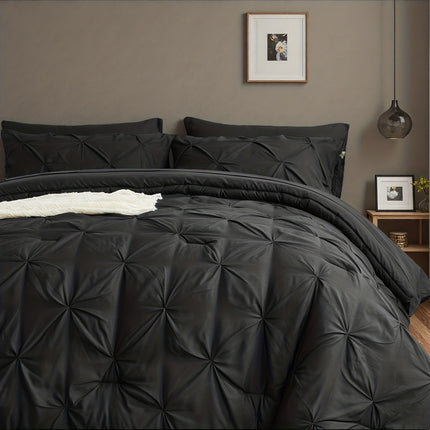 5/7pcs Luxury Bedding Set - Ultra-Soft Fluffy Fiber Fill, All-Season Queen Size Bed Comforter, Flat Sheet