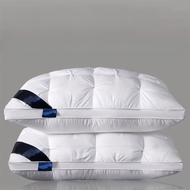 2pcs fluffy pillow sleep pillow core, with moderate support, suitable for side, back and abdominal sleep,