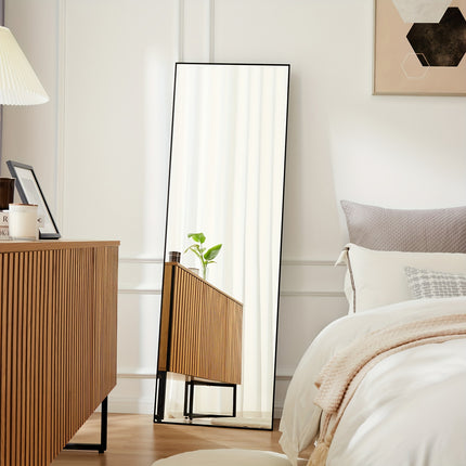 Full Length Mirror, 64"x21" Full Body Floor Rectangle Standing Mirrors with Aluminum