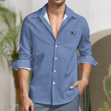 Peach Velvet Casual One Pocket Long Sleeve Shirt