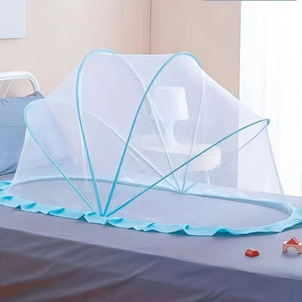 Foldable Youngsters Mosquito Net - Light Blue, Full Coverage, Breathable Polyester, Portable Youngsters Bed Canopy for Indoor/Outdoor Use