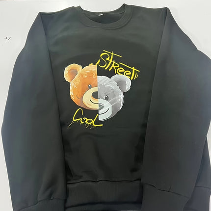 STAY WILD Print Trendy Sweatshirt, Men's Casual Graphic Design Crew Neck Pullover Sweatshirt for Fall Winter