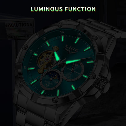 Luxury Stainless Steel Case, Luminous Hands, Date &