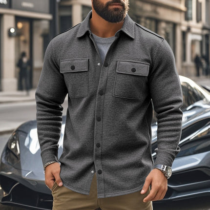 Men's Lapel Multi-pocket Single-breasted Jacket