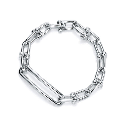 Sterling Silver 925 Electroplated 18K Rose Gold U-shaped Bracelet