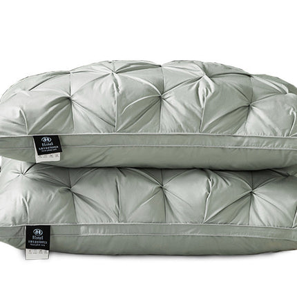 A Pair Of Feather Pillows And White Goose Single Neck Guards