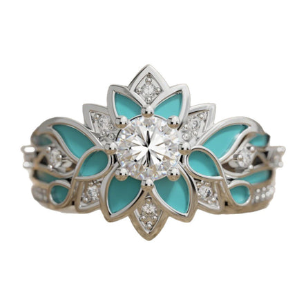 Oil-drop Ring With A Flower Design For Women