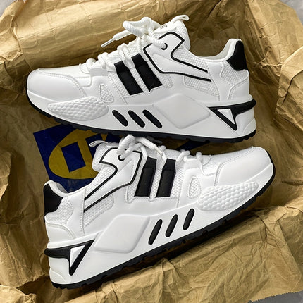 Sneakers, Men's Fashionable Thick-soled Shoes, Anti-slip Lace-up Low-top Running Shoes,