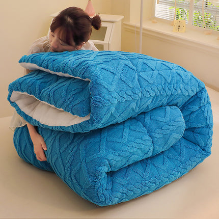 1pc Comfortable Soft Milk Fleece Warm Winter Quilt - Thickened Soft Plush Comforter