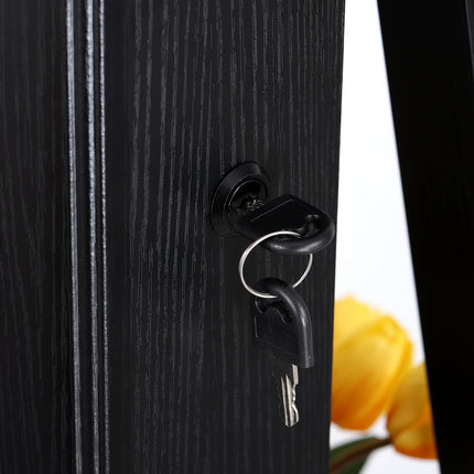 1pc 360° Rotation With Full-length Mirror Storage Cabinet