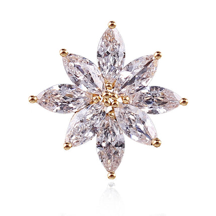 Crystal Small Brooch Collar Pin Gold-plated Micro Inlaid Zircon High-grade Anti-exposure Cap Ornament