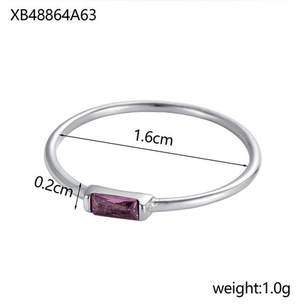 December Birthstone Ring With Cubic Zirconia In Stainless Steel