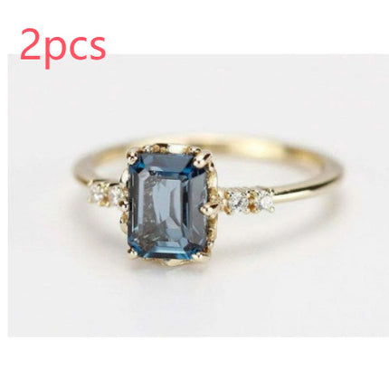 Micro-inlaid Crystal Zircon Ring Sweet French Style