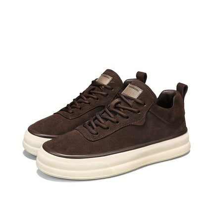 Men'S Low-Top Sneakers - / Brown Lace-Up Shoes, Minimalist Everyday & Formal Shoes for Gym