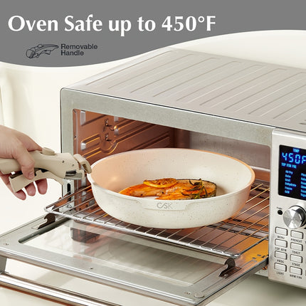 17pcs Cookware Set With Detachable Handle, Nonstick Pots And Pans Set With Removable Handle,