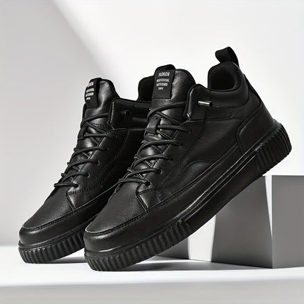 Men's Trendy Solid Skate Shoes, Comfy Non Slip Casual Street Style Sneakers For Men's Outdoor Activities