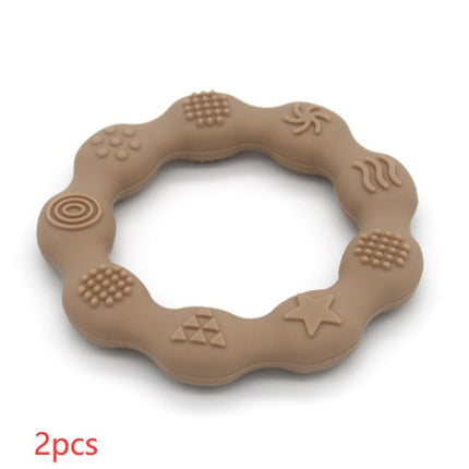 Full Three-dimensional Baby Silicone Teether Baby Molars Holding Round Teether