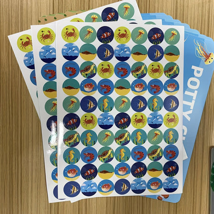 Complete Potty Training Set with Baby Potty Chair & 2-Step Ladder - Adjustable Height Toilet with Stickers,