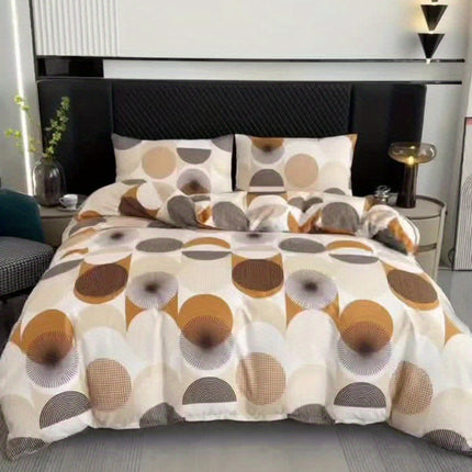 3pcs Rhombus Pattern Duvet Cover Set, Ultra Soft Breathable Bedding with Print and Dyeing Process