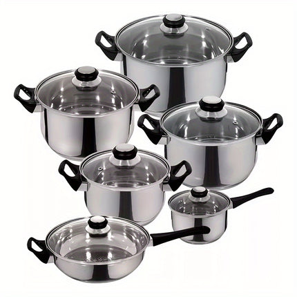 Non Stick, 6 Pcs Hybrid Stainless Steel Cookware Sets, Non Stick Frying Pans,