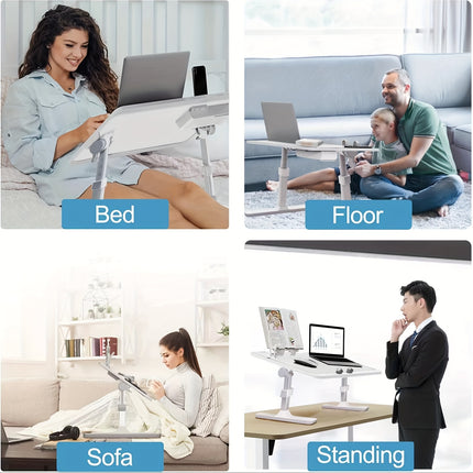Foldable Laptop Stand For Bed Tables, Adjustable Portable Laptop Bed Tray Table, Used For Eating
