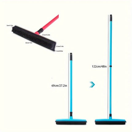 Broom Head, Extendable Handle, Non-Charging Lazy Cleaning Tool for Dog Owners