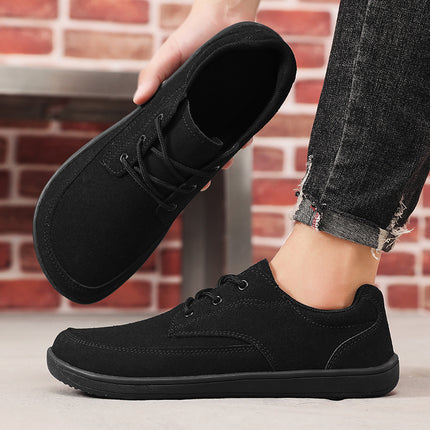 Men'S Wide Barefoot Shoes - Minimalist Lace-Up Casual Sneakers with Cushioned Insole,